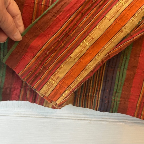 The Territory Ahead Stripe V-neck Button Front Blouse Long Sleeve Textured Woven - Picture 5 of 10